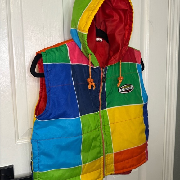 Vintage 80s Rainbow Puffer Jacket,  Retro Vest, Stranger Things Vest,.  #309 - Picture 5 of 14